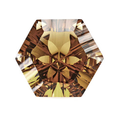 WHISKY QUARTZ CONCAVE SPLENDOR CUT HEXAGON 16MM 12.75 Cts.