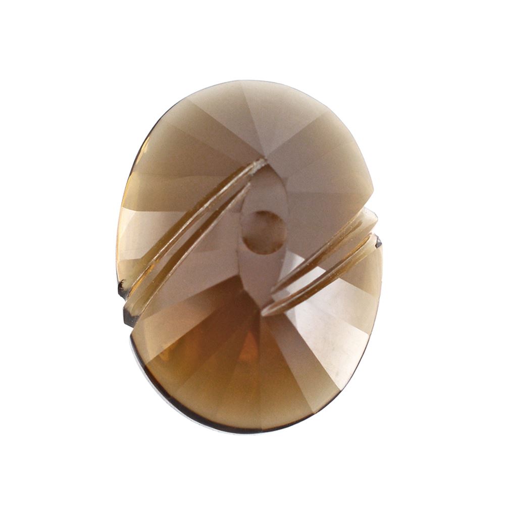 WHISKY QUARTZ FLAT BUFFTOP EVIL EYE OVAL 16X12MM 15.36 Cts.