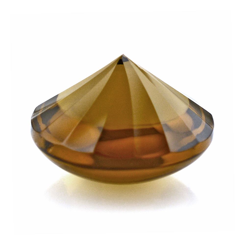 WHISKY QUARTZ BUFFTOP ROUND WITH TWISTED CONCAVE 15MM 11.72 Cts.