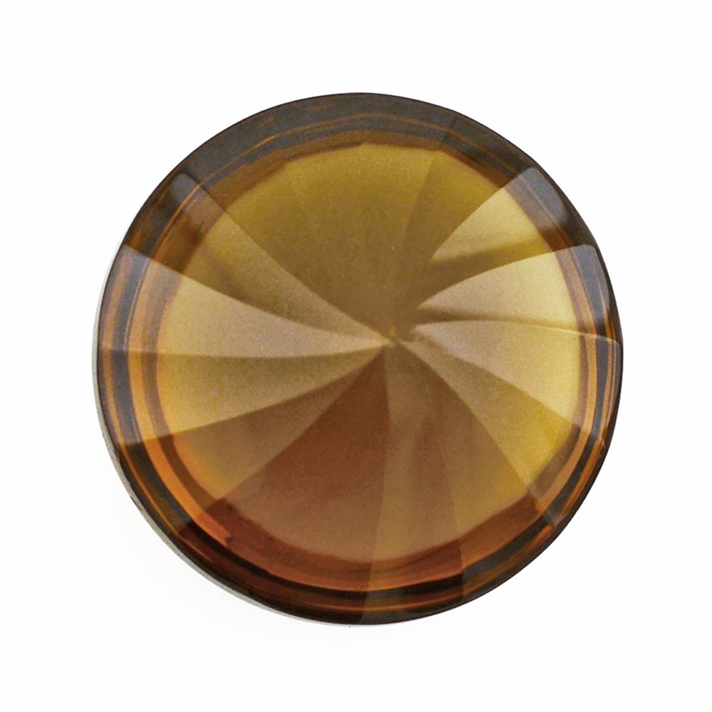 WHISKY QUARTZ BUFFTOP ROUND WITH TWISTED CONCAVE 15MM 11.72 Cts.