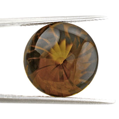 WHISKY QUARTZ BUFFTOP ROUND WITH TWISTED CONCAVE 15MM 11.72 Cts.