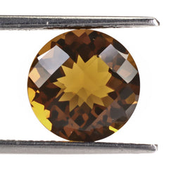 WHISKY QUARTZ CHECKER CUT ROUND 11MM 4.25 Cts.