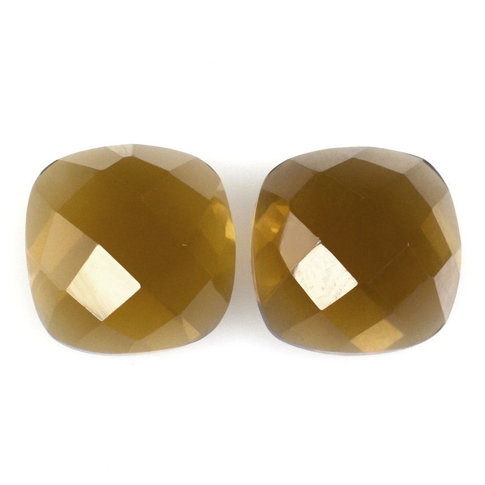 WHISKY QUARTZ CHECKER CUSHION CAB 7MM 1.50 Cts.