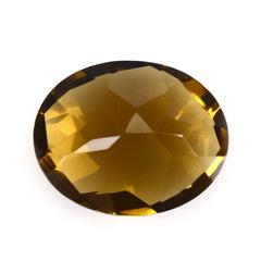 WHISKY QUARTZ CHECKER CUT OVAL 10X8MM 2.35 Cts.