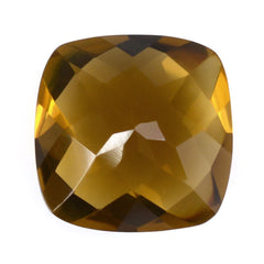 WHISKY QUARTZ CHECKER CUT CUSHION 10MM 3.70 Cts.