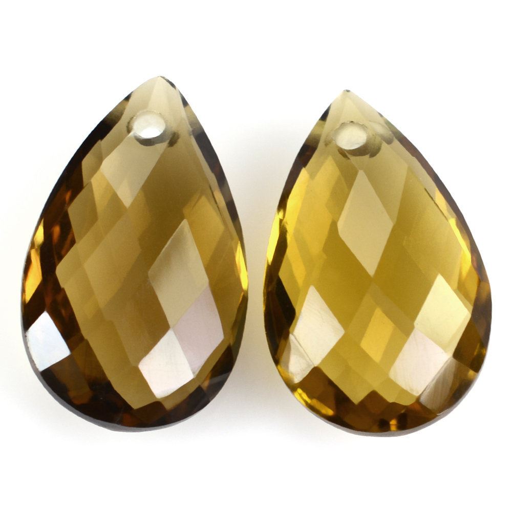 WHISKY QUARTZ BRIOLETTE PEAR (FULL DRILL) 16X10MM 4.93 Cts.