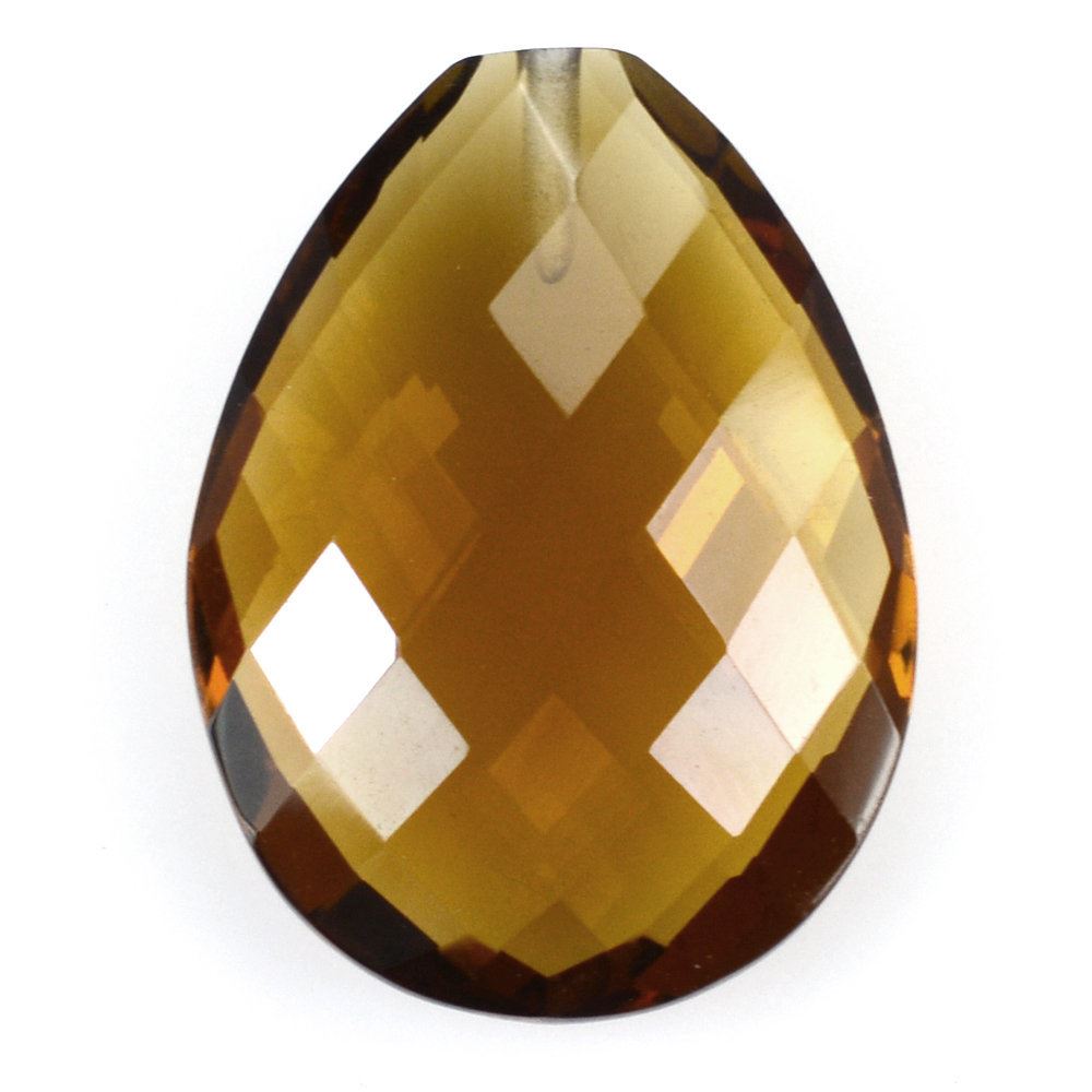 WHISKY QUARTZ BRIOLETTE PEAR (HALF DRILL) 20X15MM 11.20 Cts.