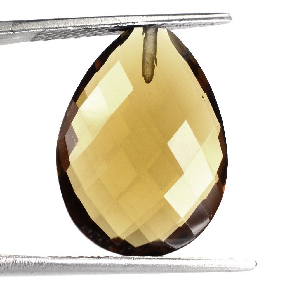 WHISKY QUARTZ BRIOLETTE PEAR (HALF DRILL) 20X15MM 11.20 Cts.