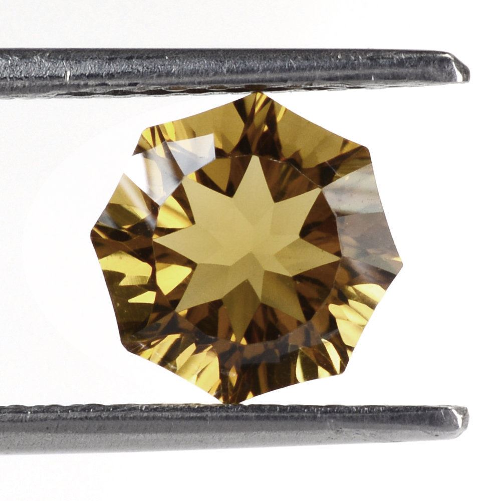 WHISKY QUARTZ CONCAVE NINETY CUT ROUND 8MM 2.00 Cts.