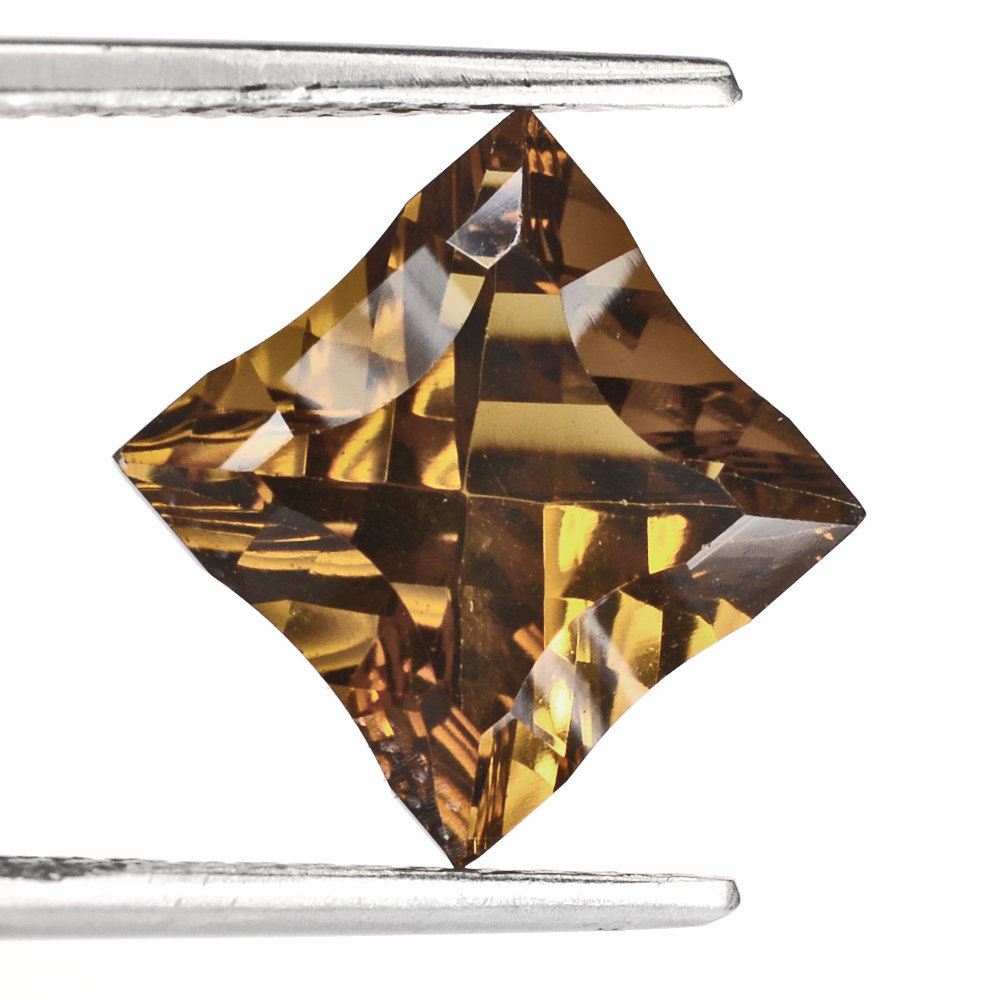 WHISKY QUARTZ CONCAVE NINETY CUT SQUARE 10MM 4.35 Cts.