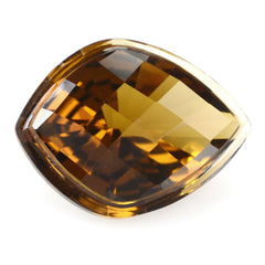 WHISKY QUARTZ CARVED CHECKER TOP ONION 16X12MM 7.00 Cts.