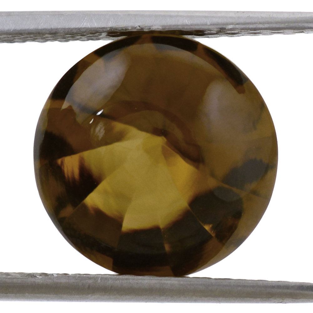 WHISKY QUARTZ BUFFTOP WITH TWISTED CONCAVE ROUND 12MM 6.50 Cts.