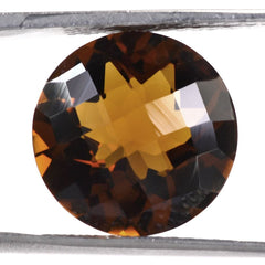 WHISKY QUARTZ CHECKER CUT ROUND 14MM 8.43 Cts.