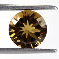 WHISKY QUARTZ CONCAVE CUT ROUND 9MM 2.68 Cts.