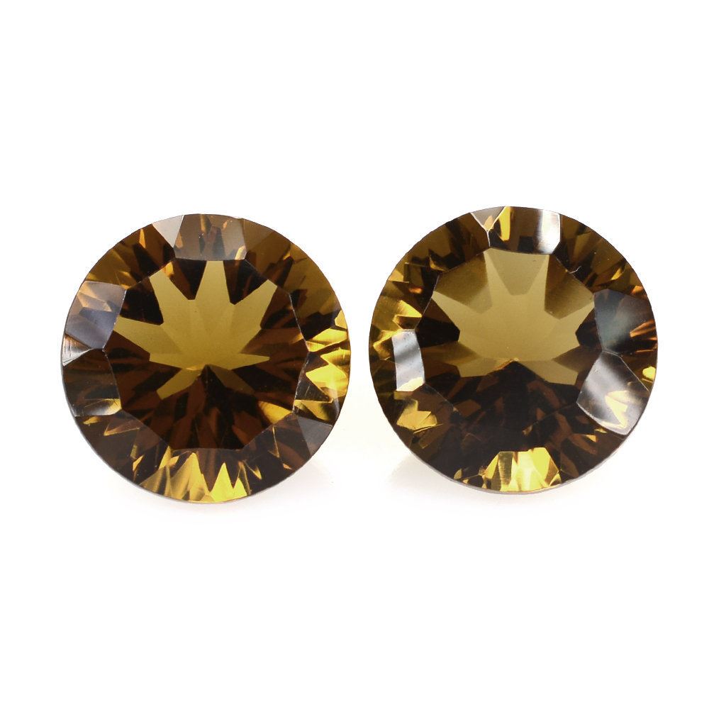 WHISKY QUARTZ CONCAVE CUT ROUND 9MM 2.68 Cts.
