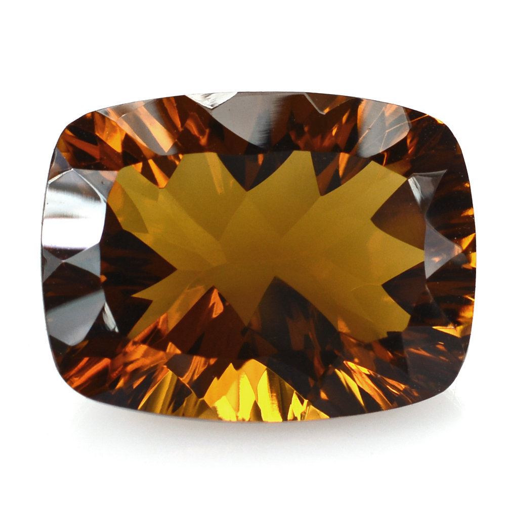 WHISKY QUARTZ CONCAVE CUT CUSHION 16X12MM 9.70 Cts.