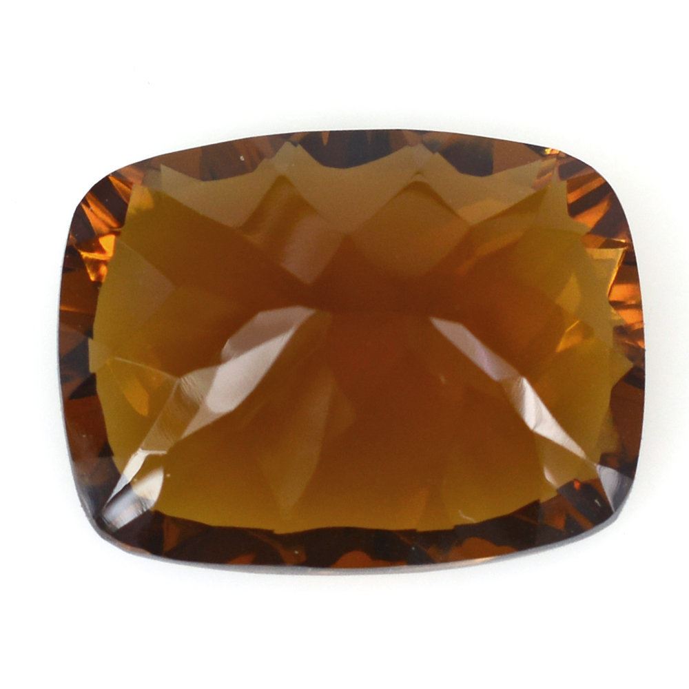 WHISKY QUARTZ CONCAVE CUT CUSHION 16X12MM 9.70 Cts.