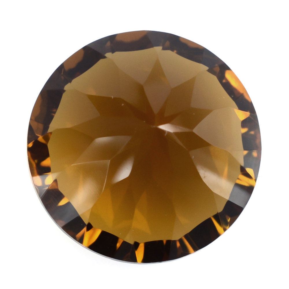 WHISKY QUARTZ CONCAVE CUT ROUND 12MM 6.10 Cts.