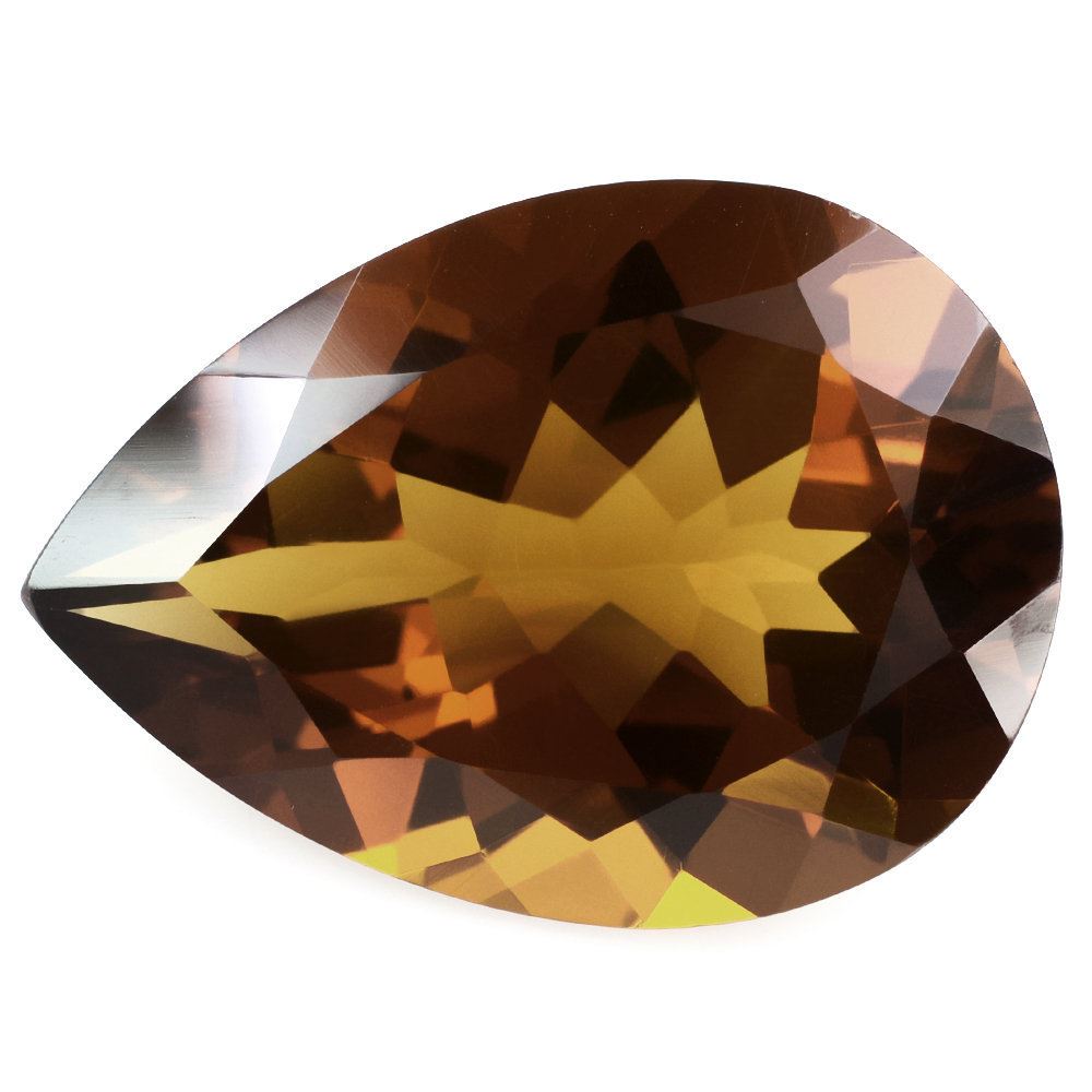 WHISKY QUARTZ CUT PEAR 25X18MM 24.35 Cts.