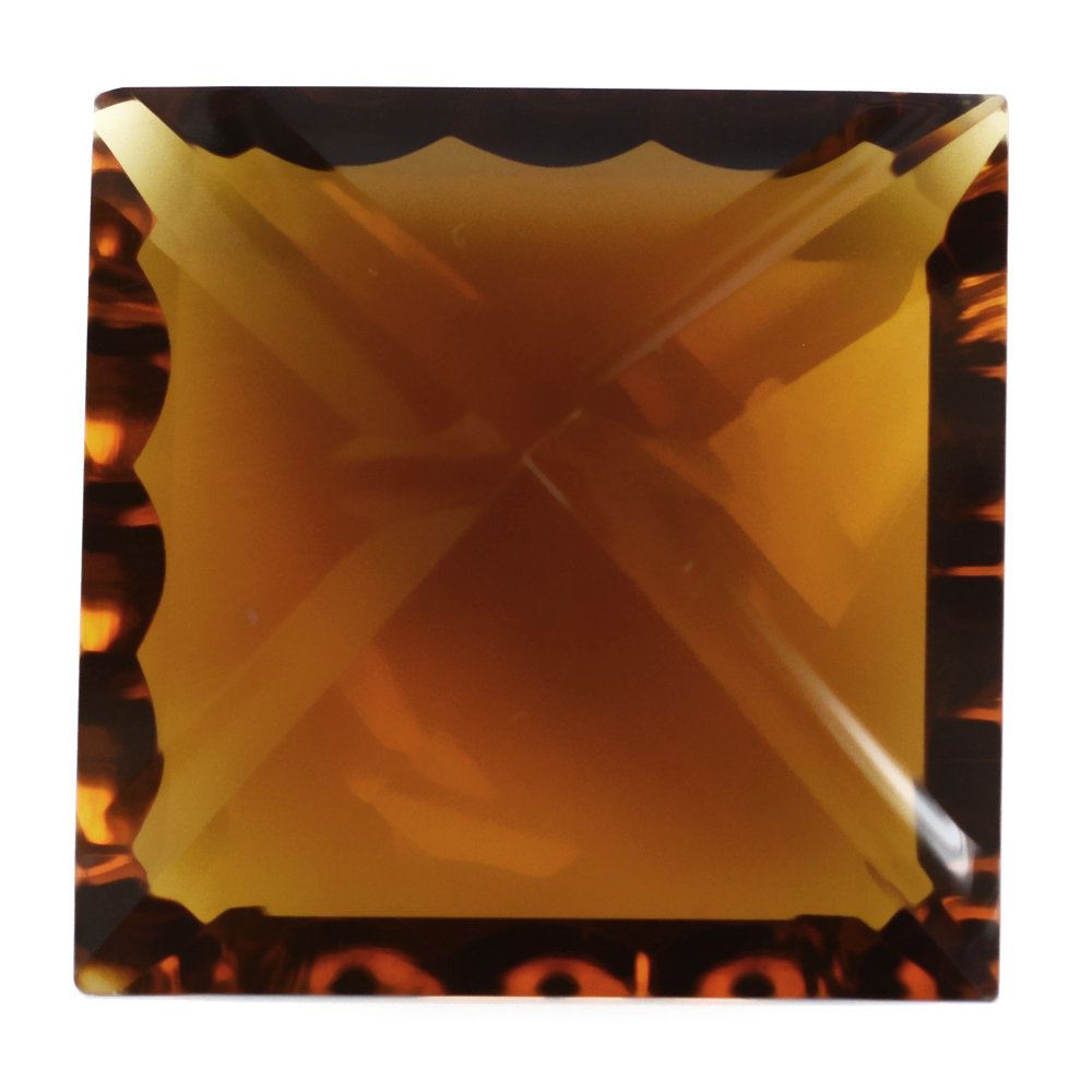 WHISKY QUARTZ CONCAVE CUT SQUARE 20MM 32.20 Cts.