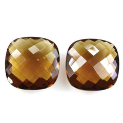 WHISKY QUARTZ BRIOLETTE CUSHION 18MM 15.98 Cts.