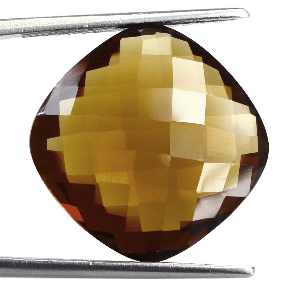 WHISKY QUARTZ BRIOLETTE CUSHION 18MM 15.98 Cts.