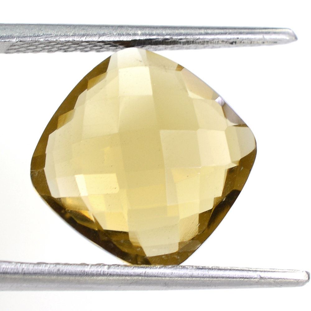 WHISKY QUARTZ BRIOLETTE CUSHION 13MM 6.50 Cts.