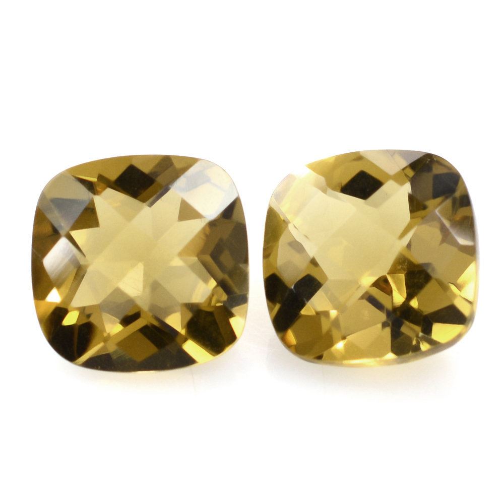 WHISKY QUARTZ CHECKER CUT CUSHION 9MM 1.45 Cts.