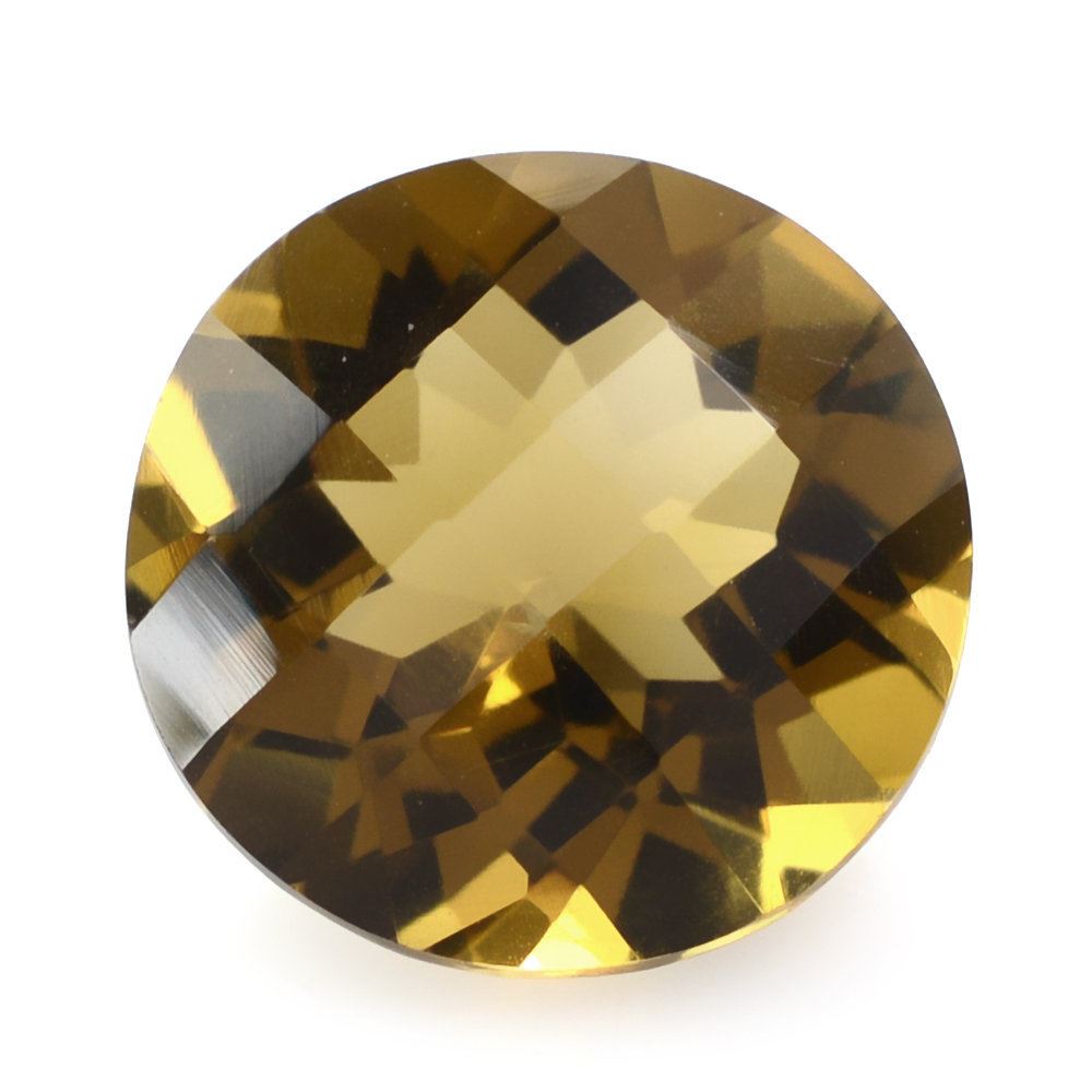 WHISKY QUARTZ CHECKER CUT ROUND 12MM 4.90 Cts.