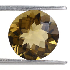 WHISKY QUARTZ CHECKER CUT ROUND 12MM 4.90 Cts.