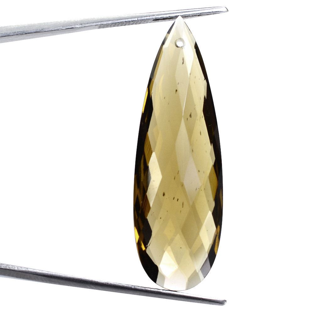 WHISKY QUARTZ BRIOLETTE PEAR (FULL DRILL 1MM) 40X13MM 21.45 Cts.