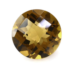 WHISKY QUARTZ CHECKER CUT ROUND 10MM 3.45 Cts.
