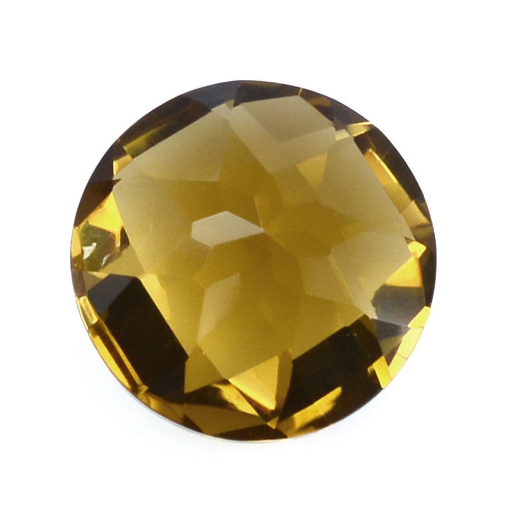 WHISKY QUARTZ CHECKER CUT ROUND 10MM 3.45 Cts.