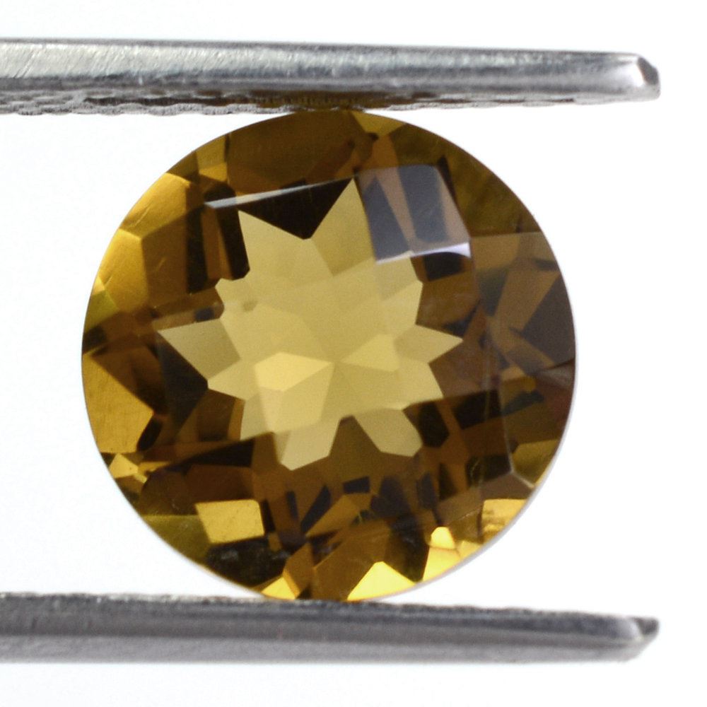 WHISKY QUARTZ CHECKER CUT ROUND 10MM 3.45 Cts.