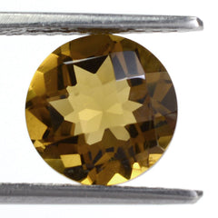 WHISKY QUARTZ CHECKER CUT ROUND 10MM 3.45 Cts.