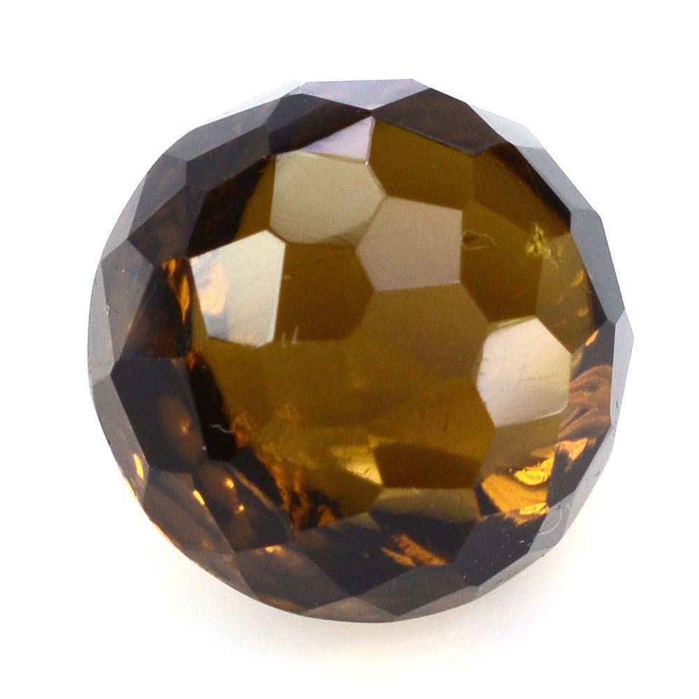 WHISKY QUARTZ HIGH DOME IRREGULAR CUT ROUND 12MM 7.95 Cts.