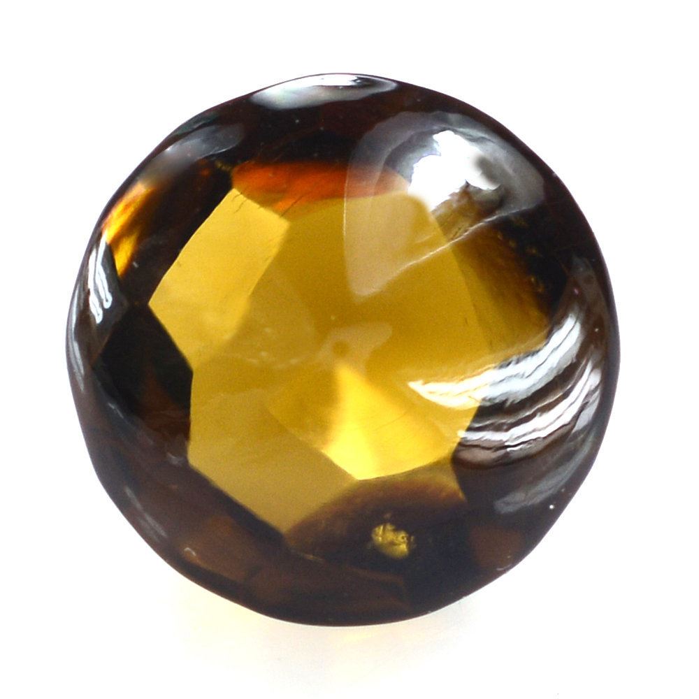 WHISKY QUARTZ HIGH DOME IRREGULAR CUT ROUND 12MM 7.95 Cts.