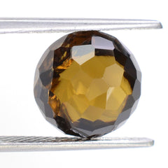 WHISKY QUARTZ HIGH DOME IRREGULAR CUT ROUND 12MM 7.95 Cts.