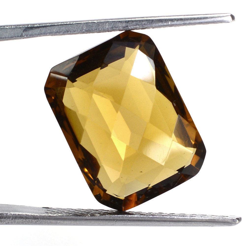 WHISKY QUARTZ CHECKER CUT OCTAGON 16X12MM 10.40 Cts.