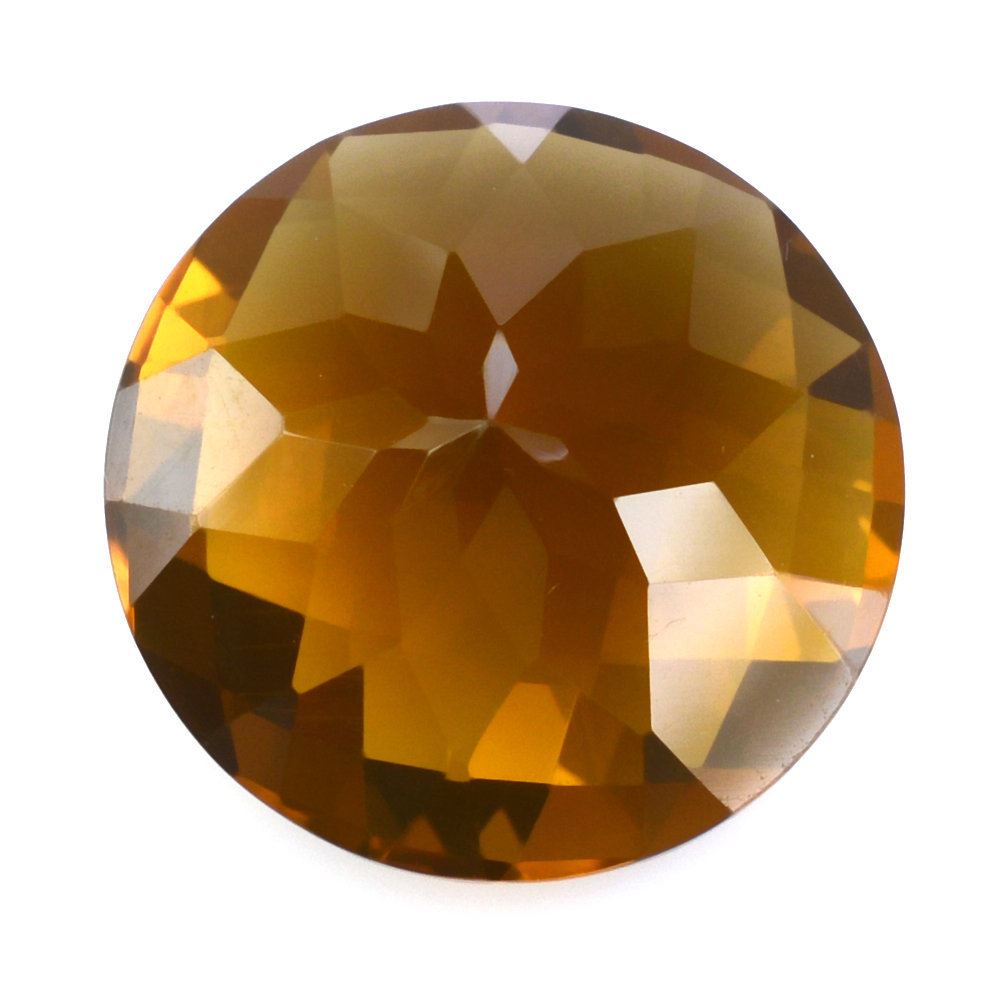 WHISKY QUARTZ CHECKER CUT ROUND 16MM 12.25 Cts.
