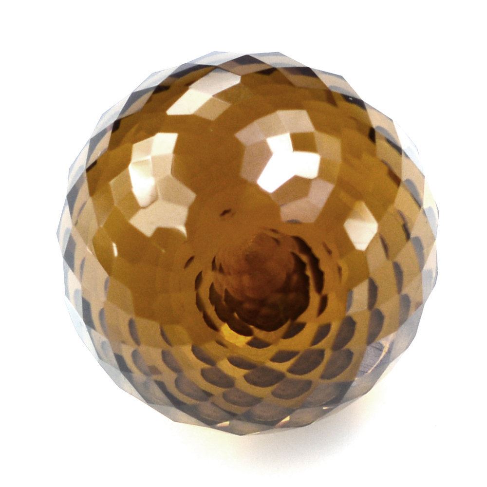 WHISKY QUARTZ FACETED BALLS (HALF DRILL 1MM) 14MM 19.40 Cts.