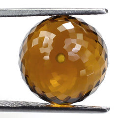 WHISKY QUARTZ FACETED BALLS (HALF DRILL 1MM) 14MM 19.40 Cts.