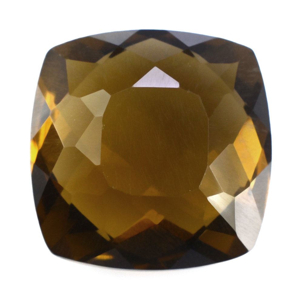WHISKY QUARTZ ANTIKE CUSHION WITH ONE SIDE TABLE & ONE SIDE CHECKER CUT (DES#24) 12MM 6.45 Cts.