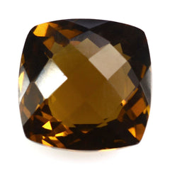 WHISKY QUARTZ ANTIKE CUSHION WITH ONE SIDE TABLE & ONE SIDE CHECKER CUT (DES#24) 12MM 6.45 Cts.