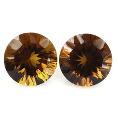 WHISKY QUARTZ CONCAVE CUT ROUND (DES#45) 12MM 6.03 Cts.