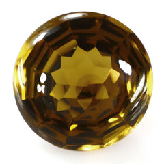 WHISKY QUARTZ BUFFTOP CONCAVE STEP CUT BACK ROUND (DES#47) 15MM 11.47 Cts.