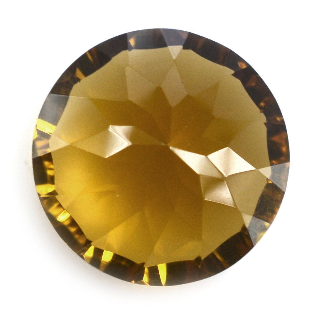 WHISKY QUARTZ CONCAVE CUT ROUND (DES#45) 12MM 6.10 Cts.