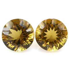 WHISKY QUARTZ CONCAVE CUT ROUND (DES#45) 12MM 6.10 Cts.