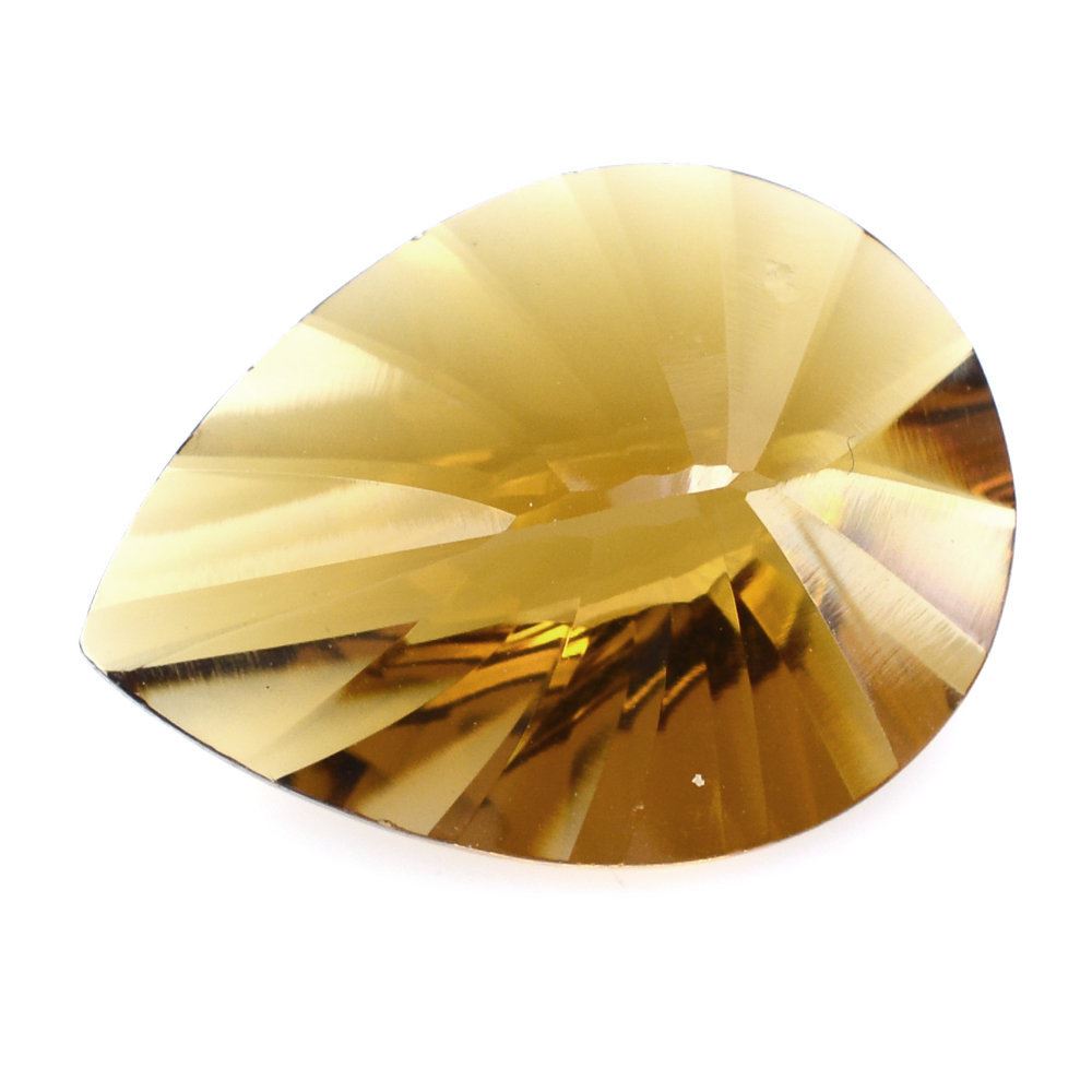 WHISKY QUARTZ CONCAVE BRIOLETTE PEAR (DES#14) 16X12MM 5.85 Cts.