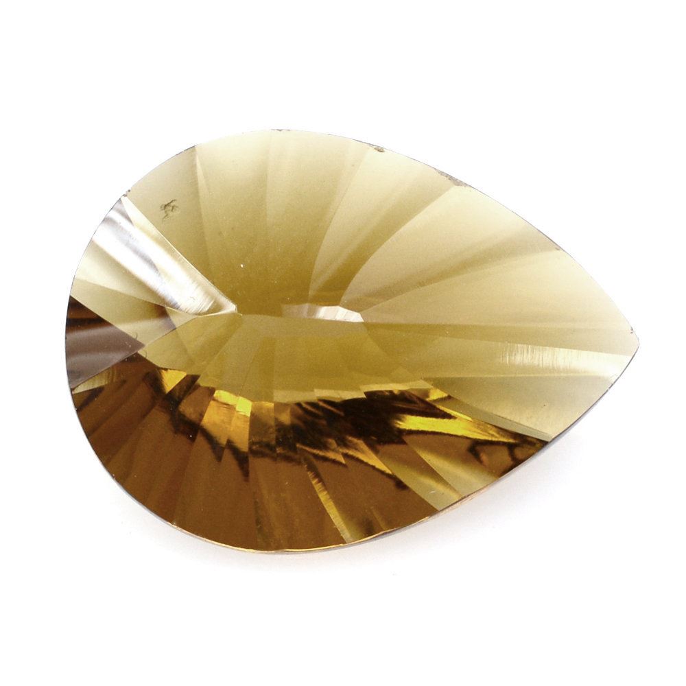 WHISKY QUARTZ CONCAVE BRIOLETTE PEAR (DES#14) 16X12MM 5.85 Cts.